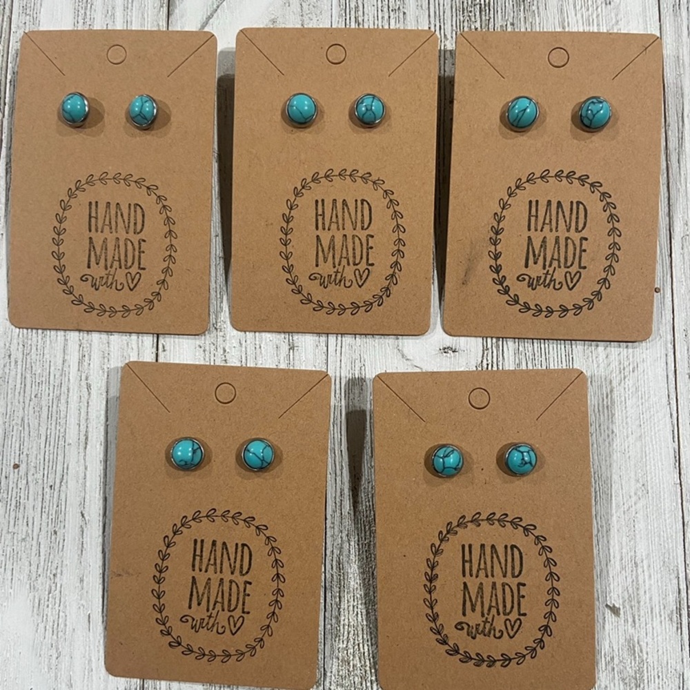 Handmade studs. Assorted stone types